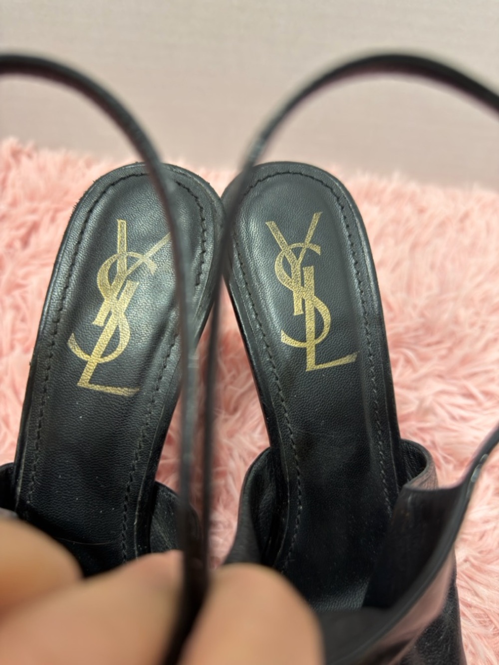 Yves Saint Laurent YSL FLORALE Leather Ankle Strap Platform Pumps Sz 6.5 GUC - Picture 5 of 11